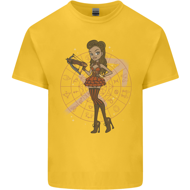 Sagittarius Steampunk Woman Zodiac Kids T-Shirt Childrens Yellow