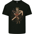 Sagittarius Steampunk Woman Zodiac Mens Cotton T-Shirt Tee Top Black