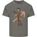 Sagittarius Steampunk Woman Zodiac Mens Cotton T-Shirt Tee Top Charcoal