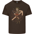 Sagittarius Steampunk Woman Zodiac Mens Cotton T-Shirt Tee Top Dark Chocolate