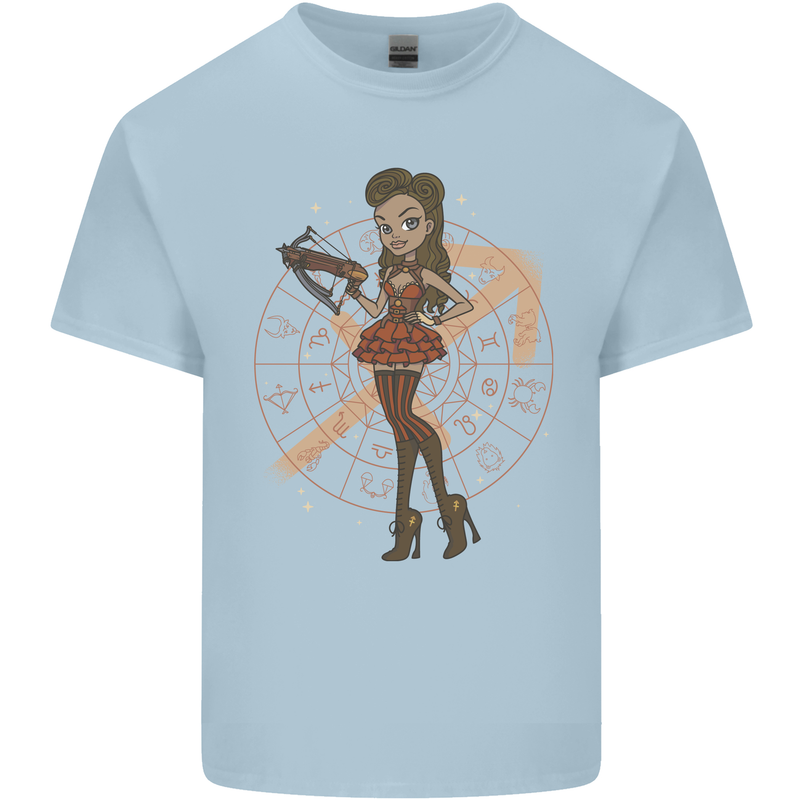 Sagittarius Steampunk Woman Zodiac Mens Cotton T-Shirt Tee Top Light Blue