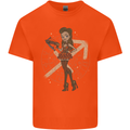 Sagittarius Steampunk Woman Zodiac Mens Cotton T-Shirt Tee Top Orange