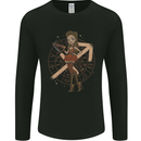 Sagittarius Steampunk Woman Zodiac Mens Long Sleeve T-Shirt Black