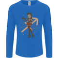 Sagittarius Steampunk Woman Zodiac Mens Long Sleeve T-Shirt Royal Blue