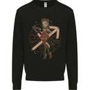 Sagittarius Steampunk Woman Zodiac Mens Sweatshirt Jumper Black