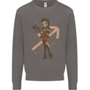 Sagittarius Steampunk Woman Zodiac Mens Sweatshirt Jumper Charcoal