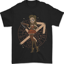 Sagittarius Steampunk Woman Zodiac Mens T-Shirt 100% Cotton Black