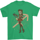 Sagittarius Steampunk Woman Zodiac Mens T-Shirt 100% Cotton Irish Green