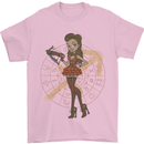 Sagittarius Steampunk Woman Zodiac Mens T-Shirt 100% Cotton Light Pink