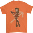 Sagittarius Steampunk Woman Zodiac Mens T-Shirt 100% Cotton Orange