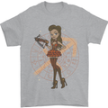 Sagittarius Steampunk Woman Zodiac Mens T-Shirt 100% Cotton Sports Grey
