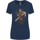 Sagittarius Steampunk Woman Zodiac Womens Wider Cut T-Shirt Navy Blue