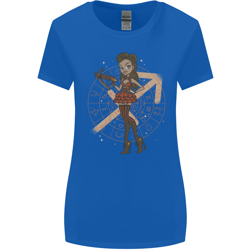 Sagittarius Steampunk Woman Zodiac Womens Wider Cut T-Shirt Royal Blue