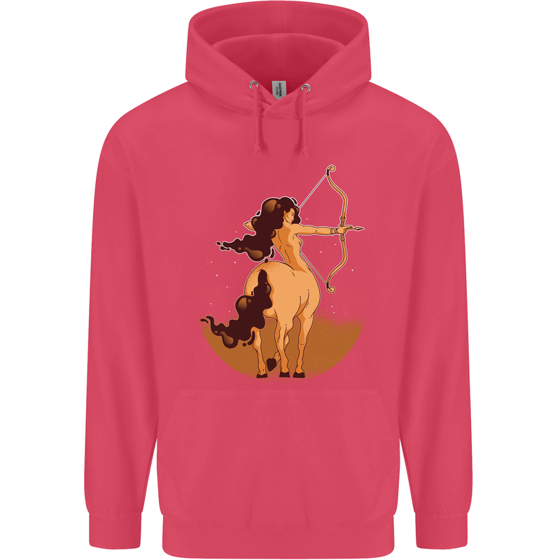 Sagittarius Woman Zodiac Star Sign Childrens Kids Hoodie Heliconia