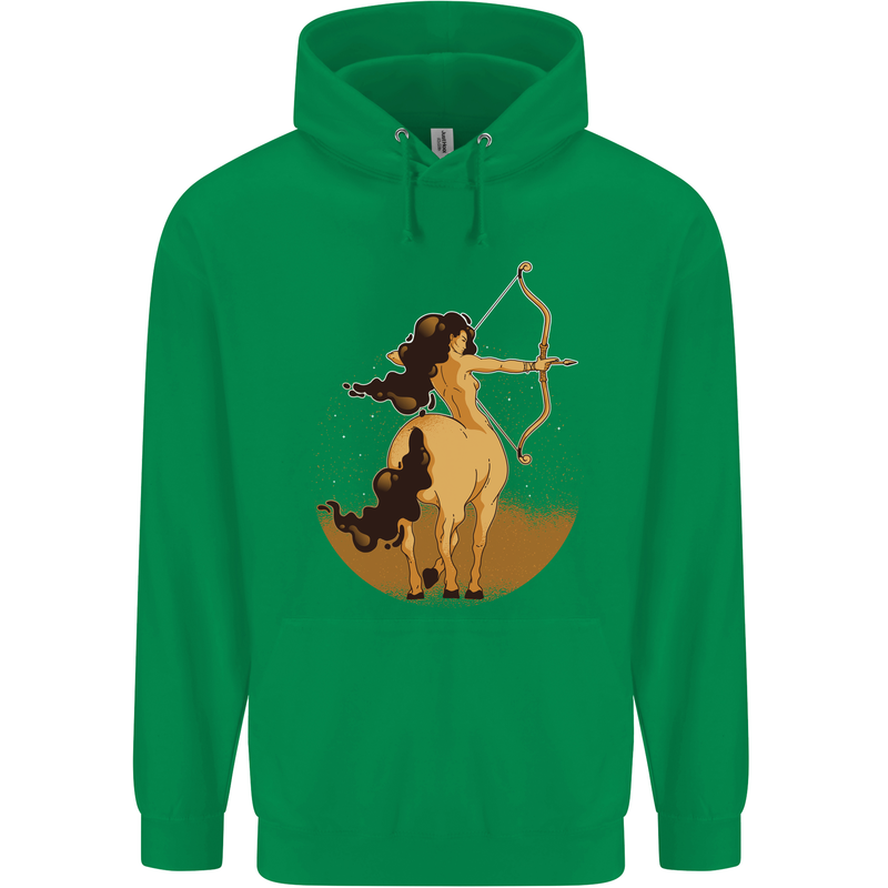 Sagittarius Woman Zodiac Star Sign Childrens Kids Hoodie Irish Green