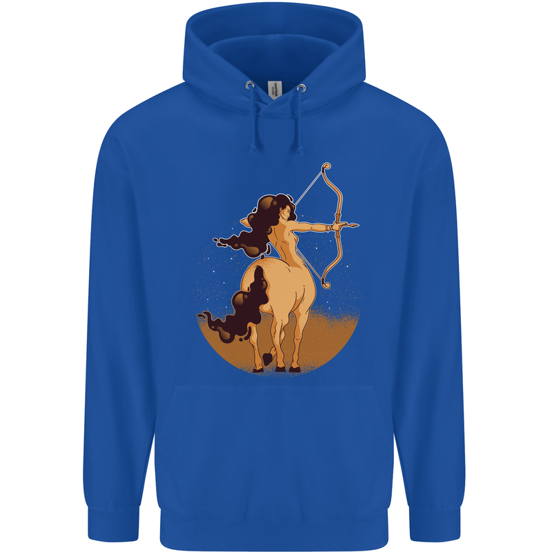 Sagittarius Woman Zodiac Star Sign Childrens Kids Hoodie Royal Blue