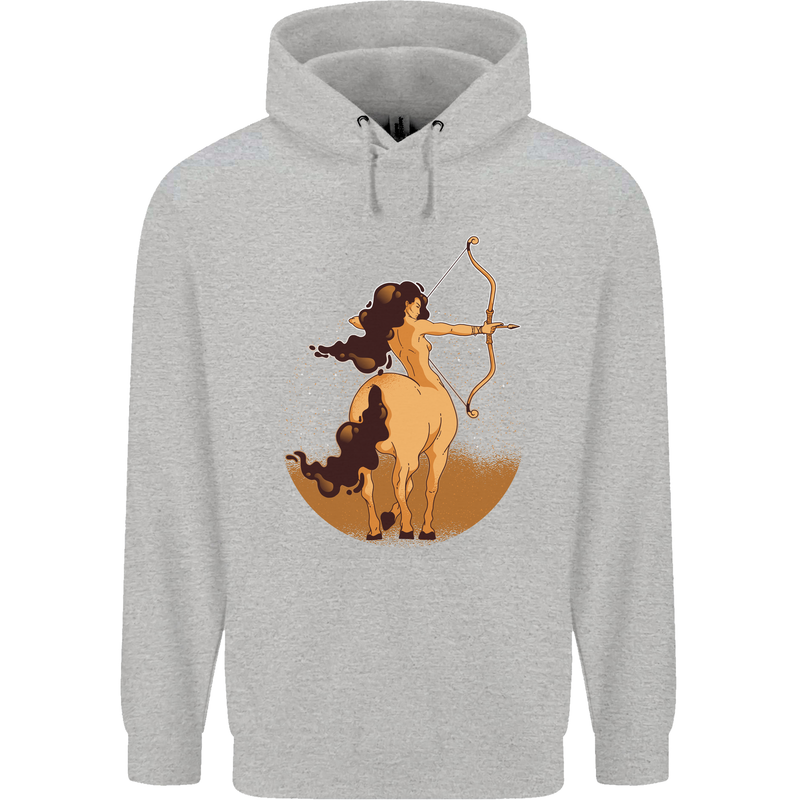 Sagittarius Woman Zodiac Star Sign Childrens Kids Hoodie Sports Grey