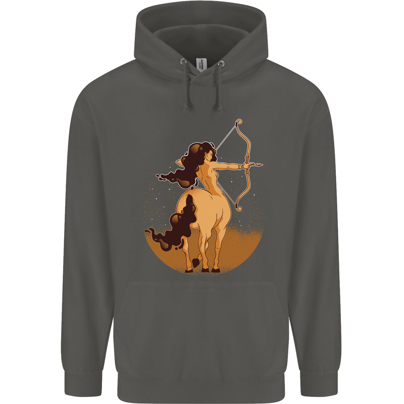 Sagittarius Woman Zodiac Star Sign Childrens Kids Hoodie Storm Grey