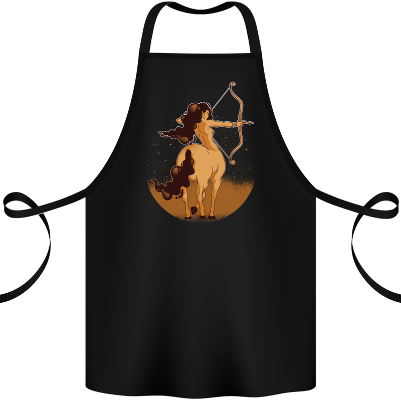 Sagittarius Woman Zodiac Star Sign Cotton Apron 100% Organic Black