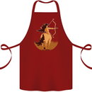 Sagittarius Woman Zodiac Star Sign Cotton Apron 100% Organic Maroon