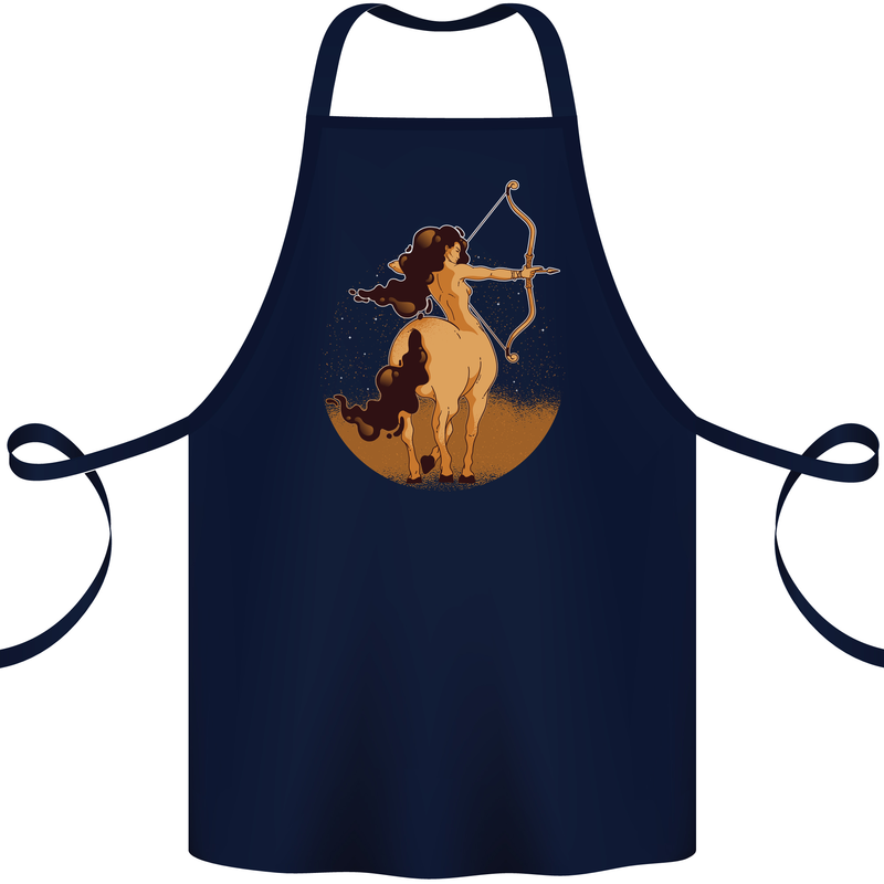 Sagittarius Woman Zodiac Star Sign Cotton Apron 100% Organic Navy Blue
