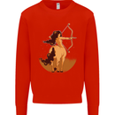 Sagittarius Woman Zodiac Star Sign Kids Sweatshirt Jumper Bright Red