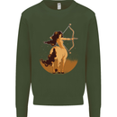 Sagittarius Woman Zodiac Star Sign Kids Sweatshirt Jumper Forest Green