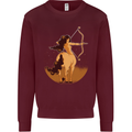 Sagittarius Woman Zodiac Star Sign Kids Sweatshirt Jumper Maroon