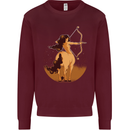 Sagittarius Woman Zodiac Star Sign Kids Sweatshirt Jumper Maroon