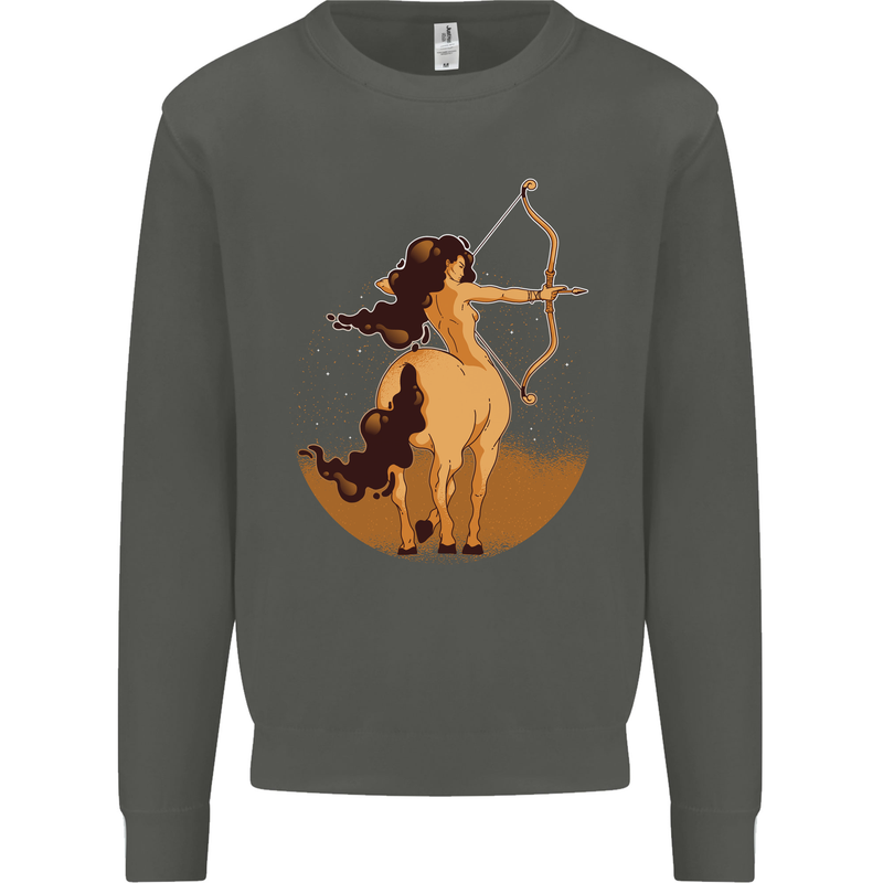 Sagittarius Woman Zodiac Star Sign Kids Sweatshirt Jumper Storm Grey