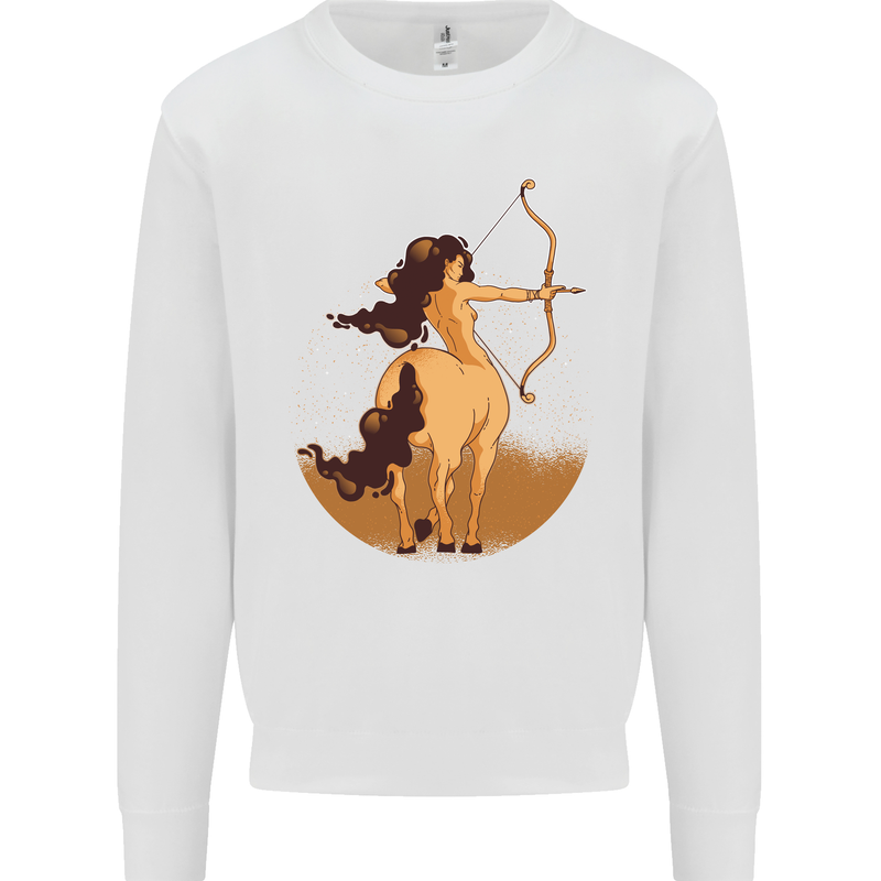 Sagittarius Woman Zodiac Star Sign Kids Sweatshirt Jumper White