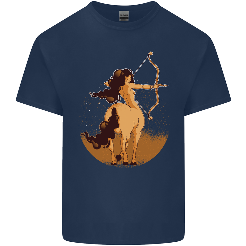 Sagittarius Woman Zodiac Star Sign Kids T-Shirt Childrens Navy Blue