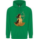 Sagittarius Woman Zodiac Star Sign Mens 80% Cotton Hoodie Irish Green