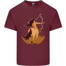 Sagittarius Woman Zodiac Star Sign Mens Cotton T-Shirt Tee Top Maroon