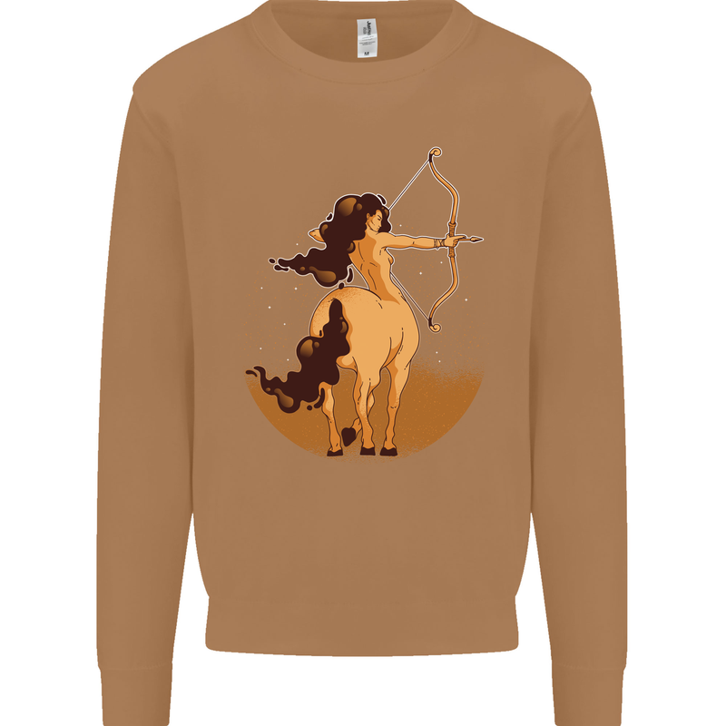 Sagittarius Woman Zodiac Star Sign Mens Sweatshirt Jumper Caramel Latte