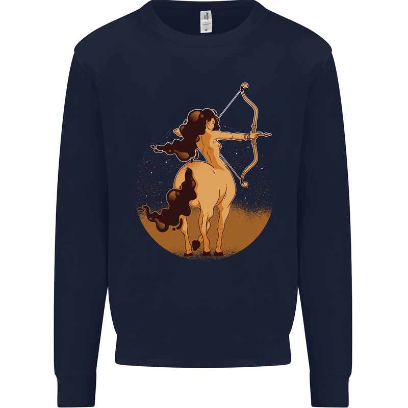 Sagittarius Woman Zodiac Star Sign Mens Sweatshirt Jumper Navy Blue