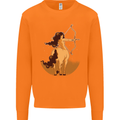 Sagittarius Woman Zodiac Star Sign Mens Sweatshirt Jumper Orange