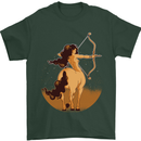 Sagittarius Woman Zodiac Star Sign Mens T-Shirt 100% Cotton Forest Green