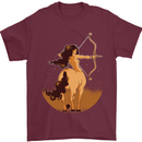 Sagittarius Woman Zodiac Star Sign Mens T-Shirt 100% Cotton Maroon