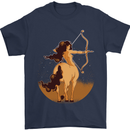 Sagittarius Woman Zodiac Star Sign Mens T-Shirt 100% Cotton Navy Blue