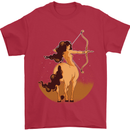 Sagittarius Woman Zodiac Star Sign Mens T-Shirt 100% Cotton Red