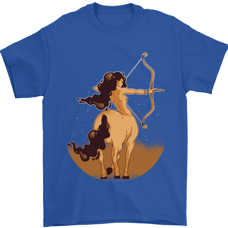 Sagittarius Woman Zodiac Star Sign Mens T-Shirt 100% Cotton Royal Blue