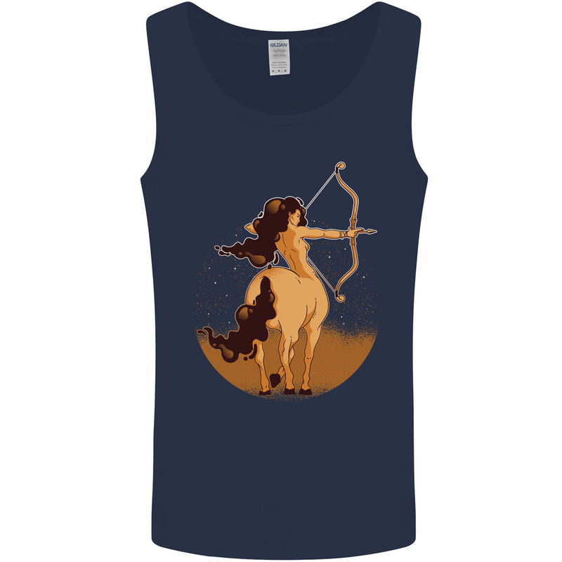 Sagittarius Woman Zodiac Star Sign Mens Vest Tank Top Navy Blue
