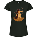 Sagittarius Woman Zodiac Star Sign Womens Petite Cut T-Shirt Black