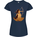 Sagittarius Woman Zodiac Star Sign Womens Petite Cut T-Shirt Navy Blue