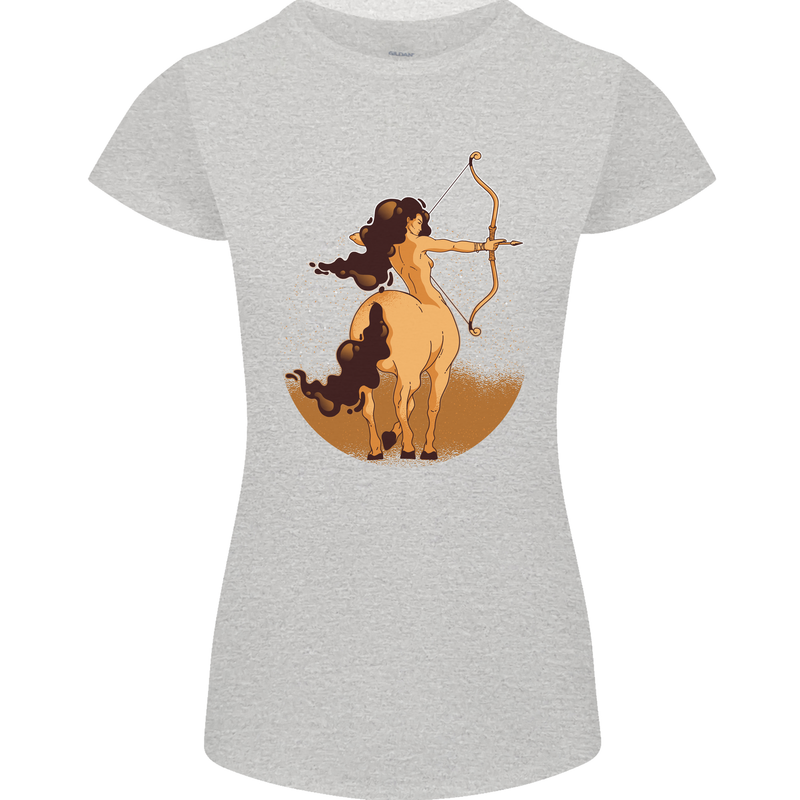 Sagittarius Woman Zodiac Star Sign Womens Petite Cut T-Shirt Sports Grey