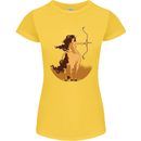 Sagittarius Woman Zodiac Star Sign Womens Petite Cut T-Shirt Yellow