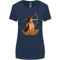 Sagittarius Woman Zodiac Star Sign Womens Wider Cut T-Shirt Navy Blue