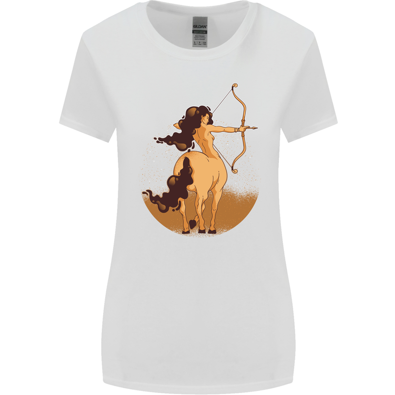 Sagittarius Woman Zodiac Star Sign Womens Wider Cut T-Shirt White