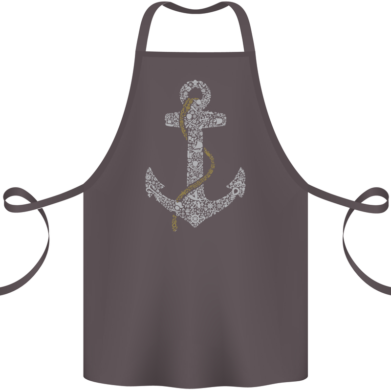 Sailing Anchor Sailor Boat Captain Ship Cotton Apron 100% Organic Dark Grey